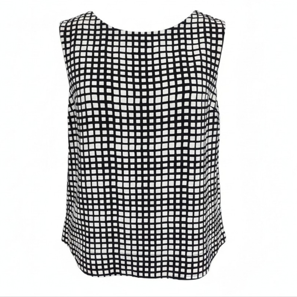 L’AGENCE Silk Printed Blouse Top Black White Size 2